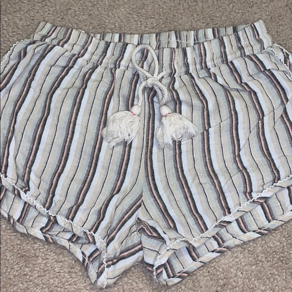 Striped beach shorts
